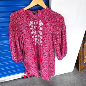 Cute small red flower dress for summer days no stress in this dress.